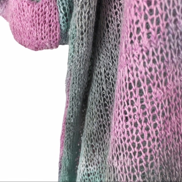 FANTASTIC FAWN Sweater Loose Knit Tie Dye Boho Pastel 3/4 Sleeve Size Medium - Picture 9 of 12